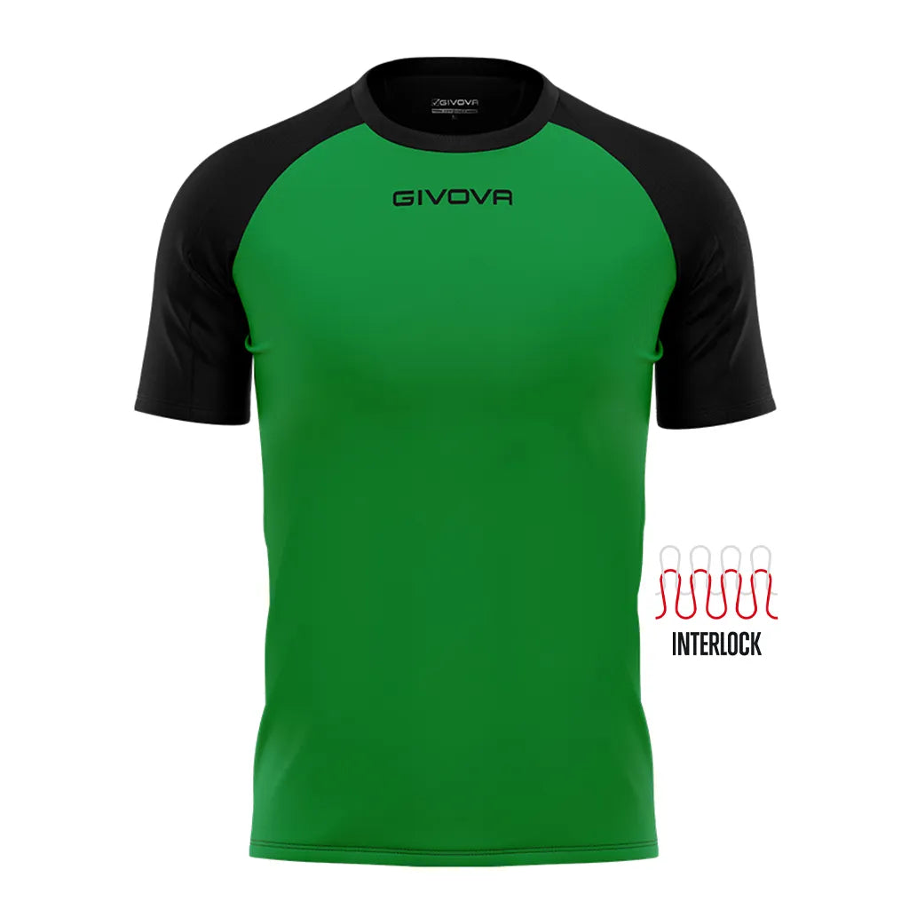 Tricou sport Givova Capo Verde-negru Verde