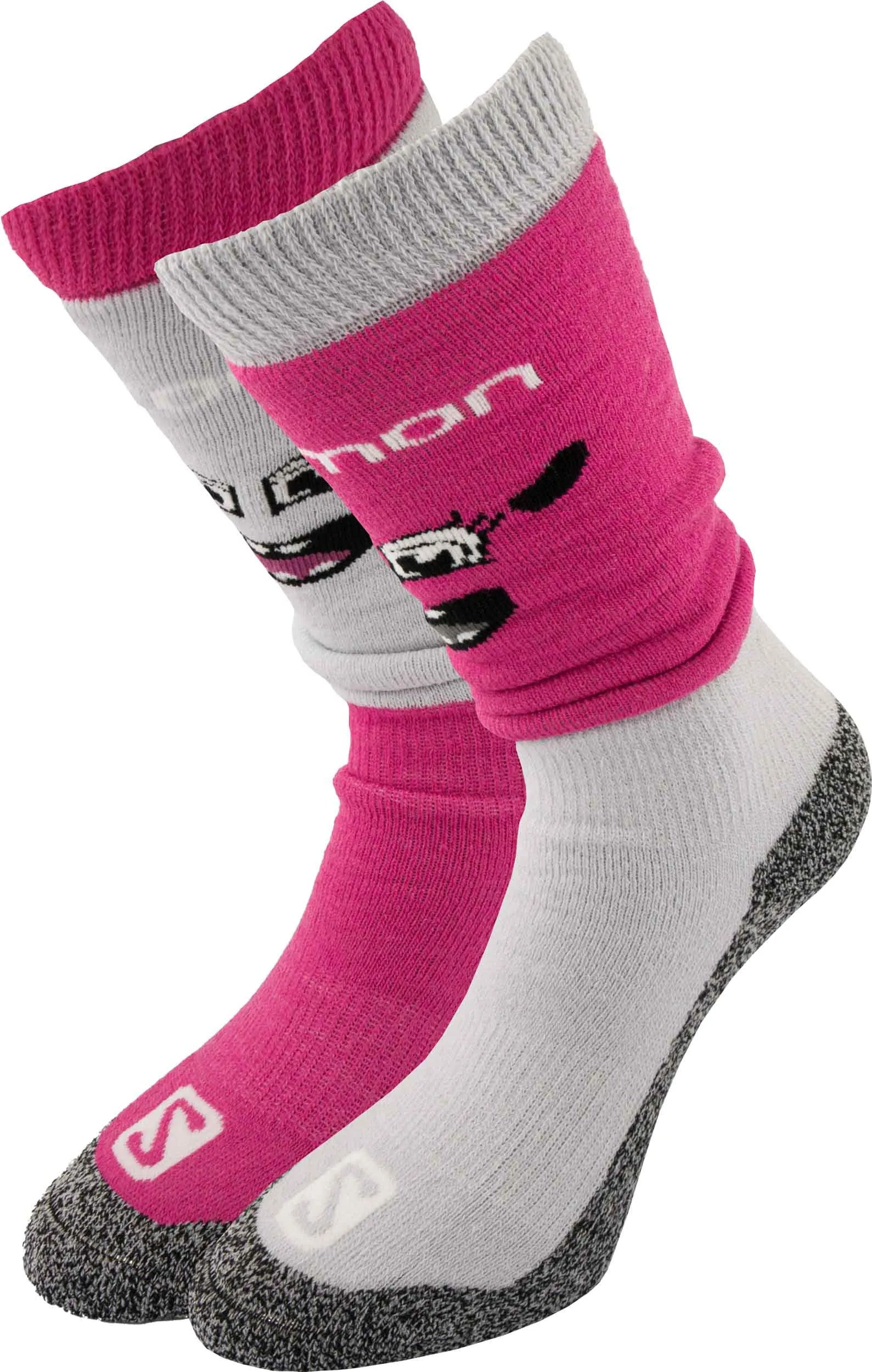 Salomon jr diablo m 2-pak szary/różowy róż 31-34