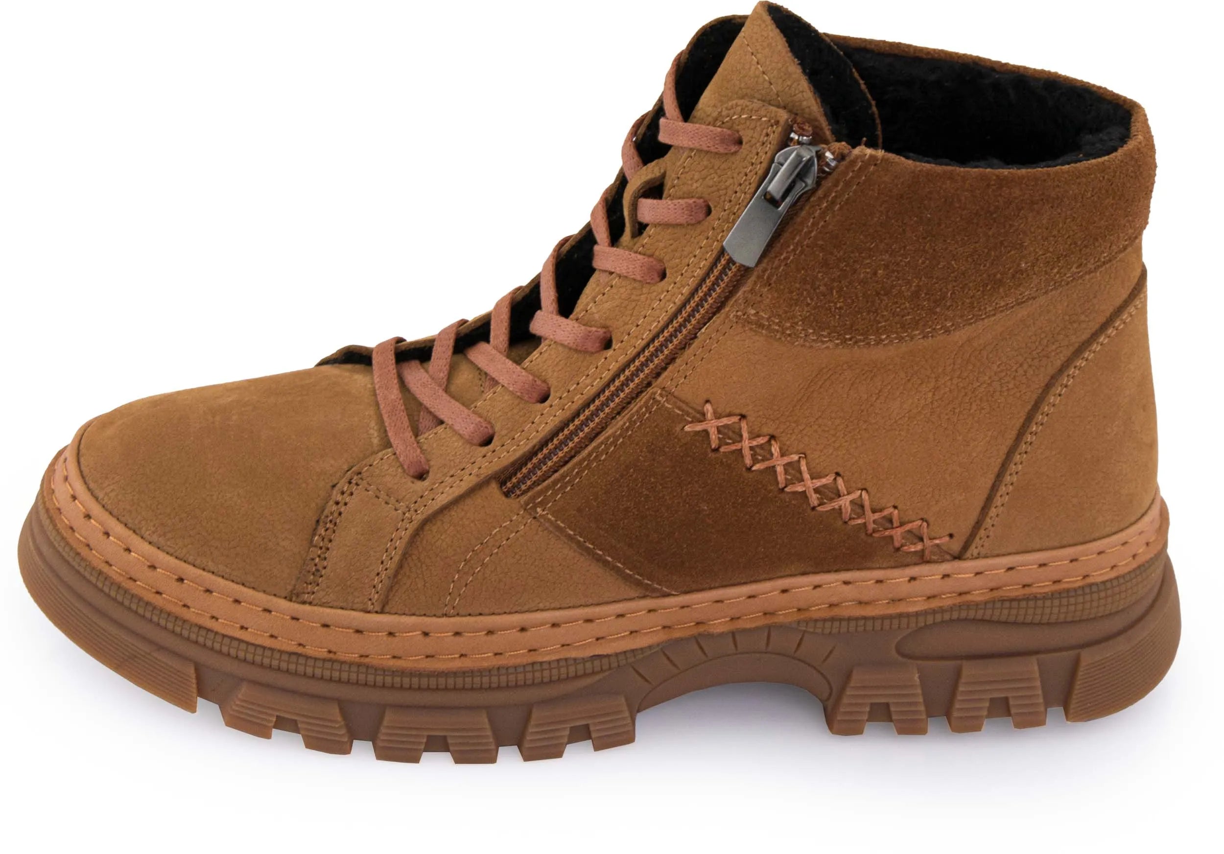 Damen-Winterstiefel aus Leder Nell 207 Kokosnussbraun
