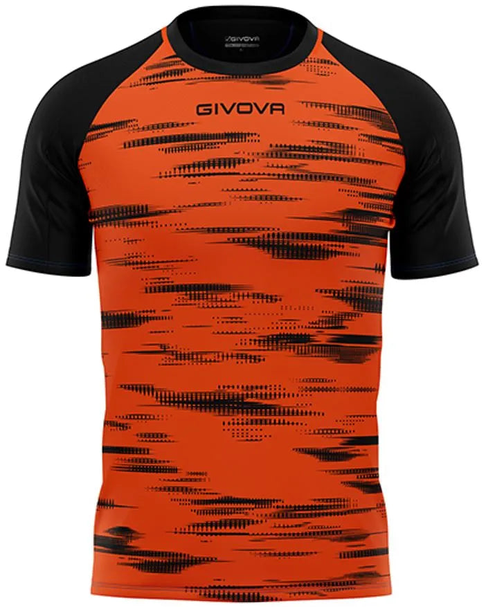 Tricou sport Givova Pixel Portocaliu-negru Portocaliu