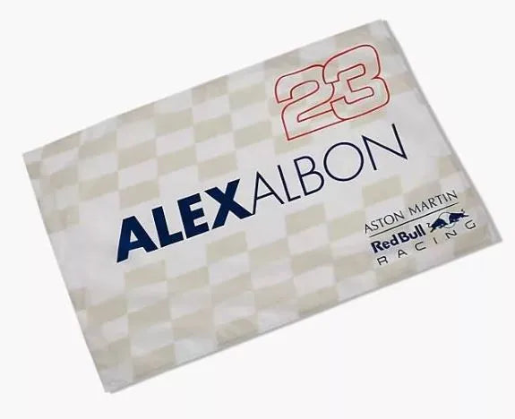 Red Bull Amrbr Fw Flag 90x60 Albon Flag White