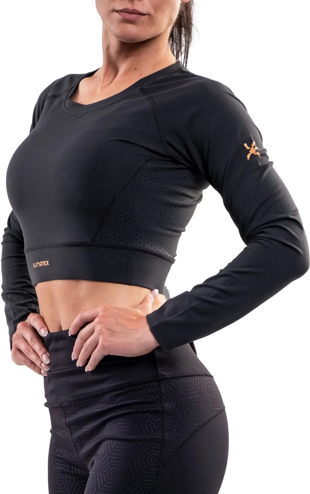 Dames croptop Klimatex Mera Zwart
