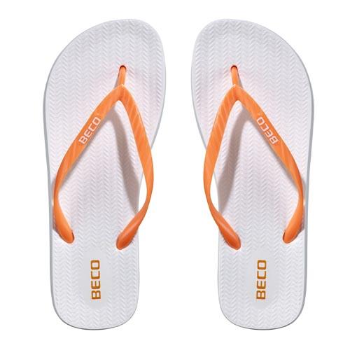 Beco Damen Flip-Flops Sunshine | Weiß/Orange
