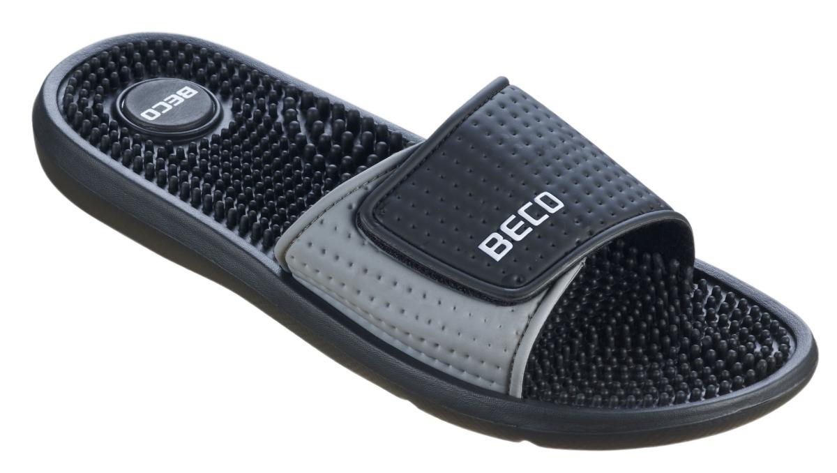 Beco Slippers With Massage Footbed | Black/grey