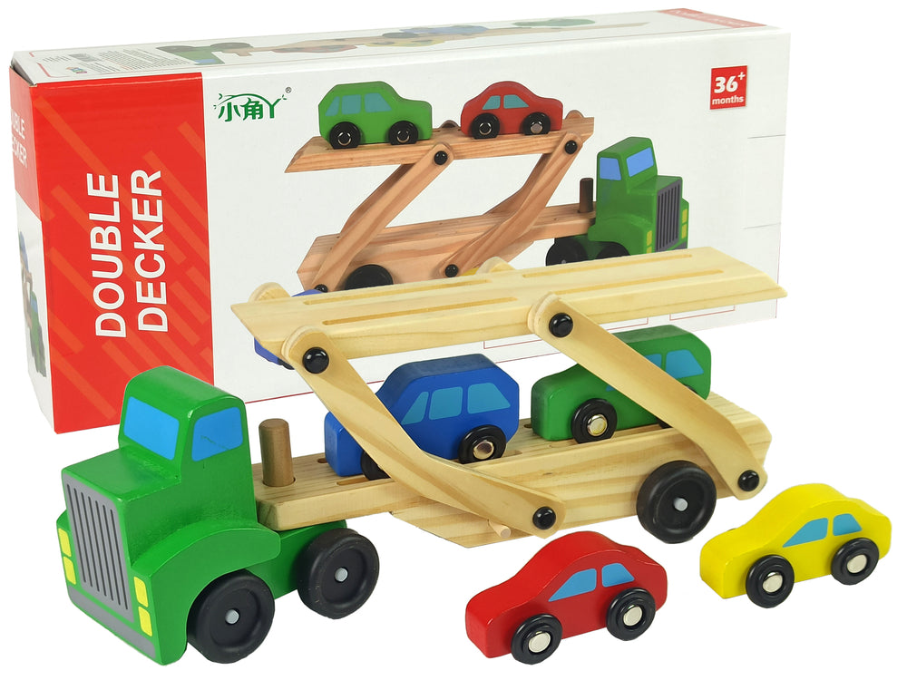 Wooden Green Truck With Trucks Blocks