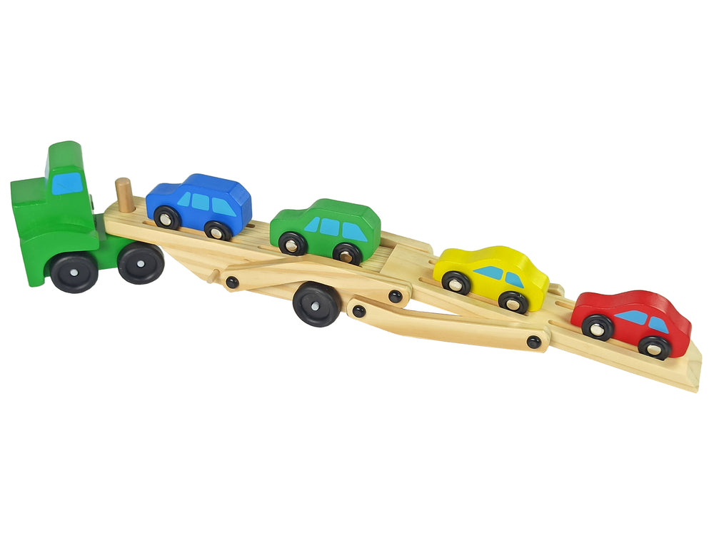 Wooden Green Truck With Trucks Blocks
