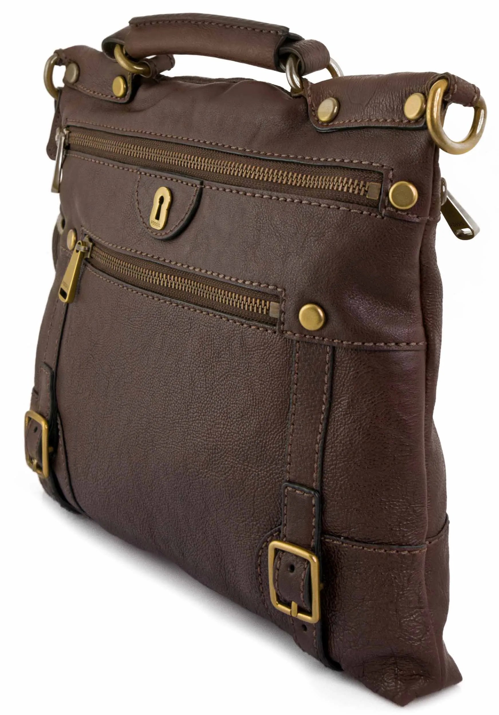 Kézitáska Fossil Wmns válltáska Emilia Flat Crossbody Brown