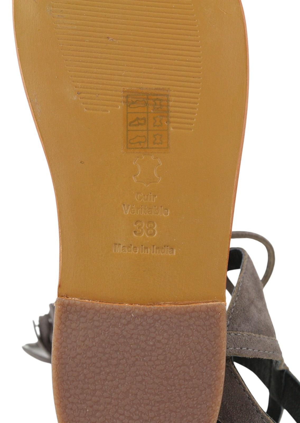 Grey Leather Sandals