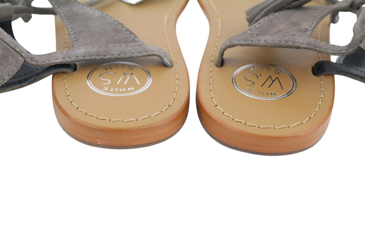 Grey Leather Sandals
