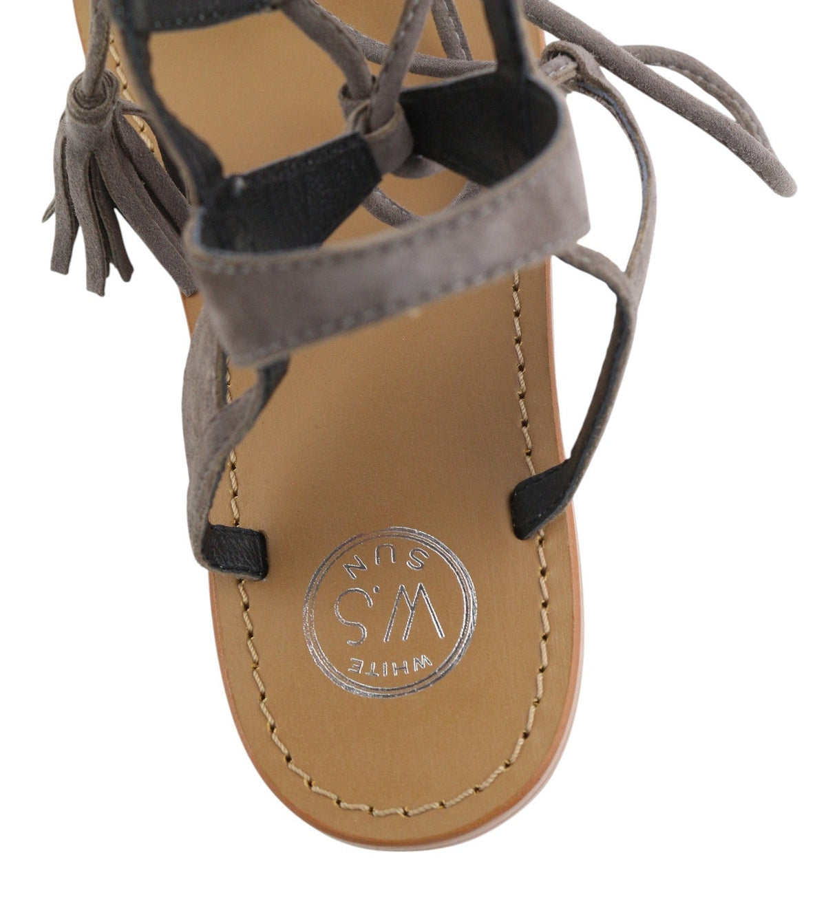 Grey Leather Sandals