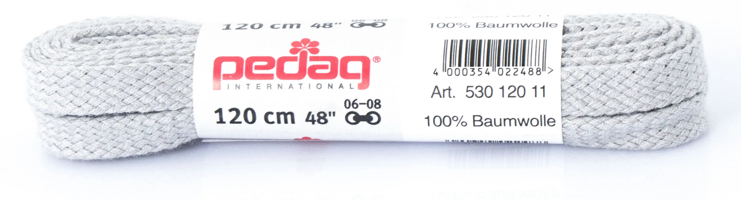 Sznurowadła Pedag płaskie szerokie 120 cm jasnoszare