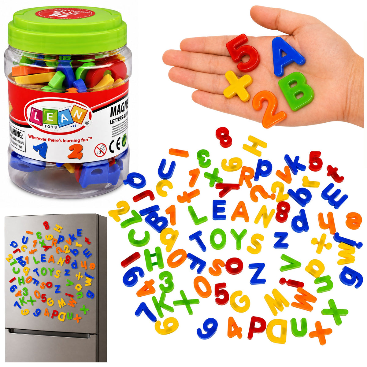 Magnetische letters en cijfers in een potalfabet van 78 elementen