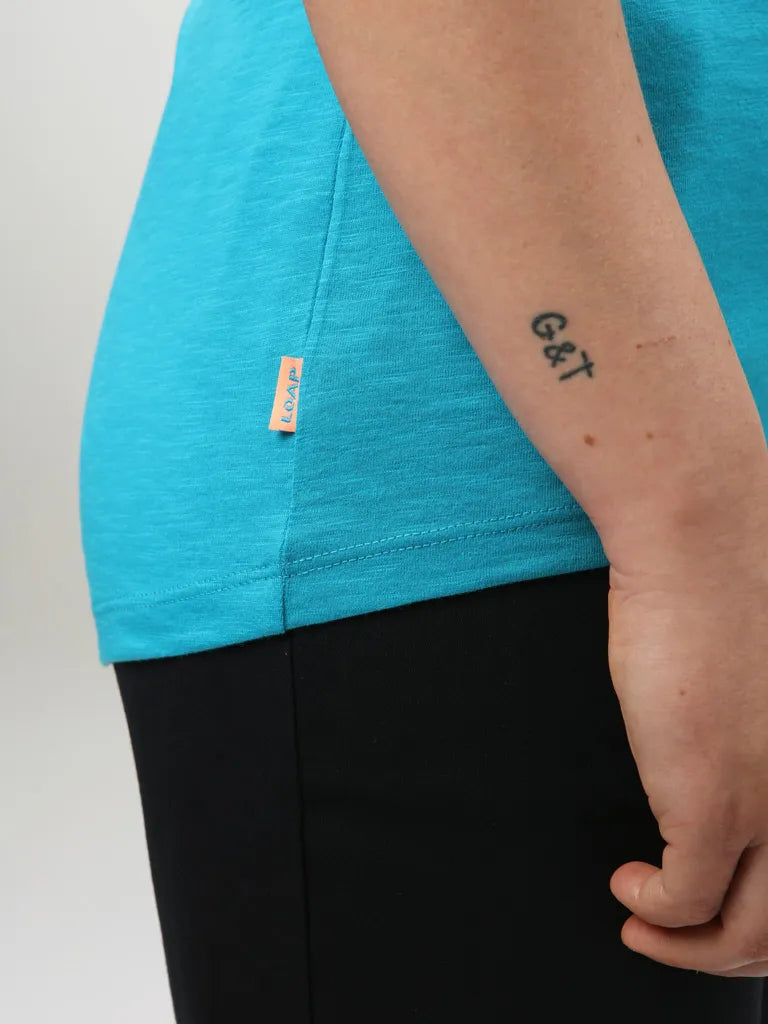 T-shirt damski Loap Blavekarka turkusowy turkusowy xs