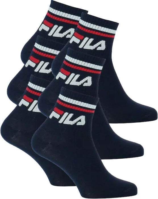 Fila Quarter Sokken 6-Pack Uni Marineblauw 39-42