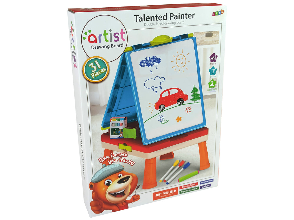 3-in-1 Magnetic-chalk Board Blue Table For Games