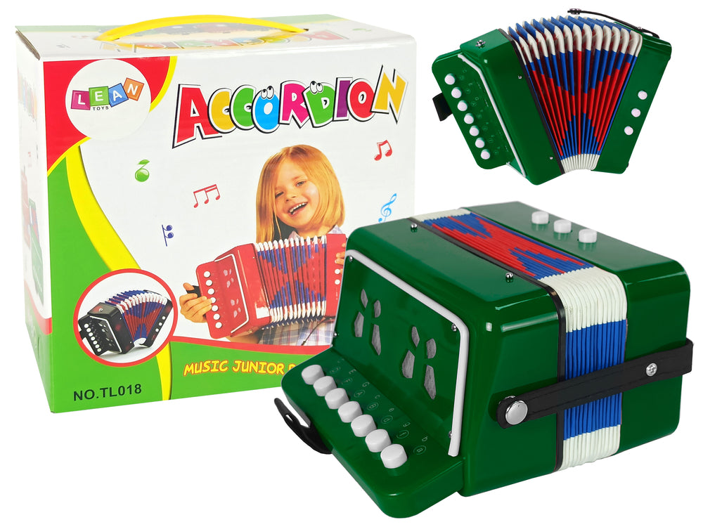 Strumento Di Fisarmonica Per Un Giovane Musicista Verde