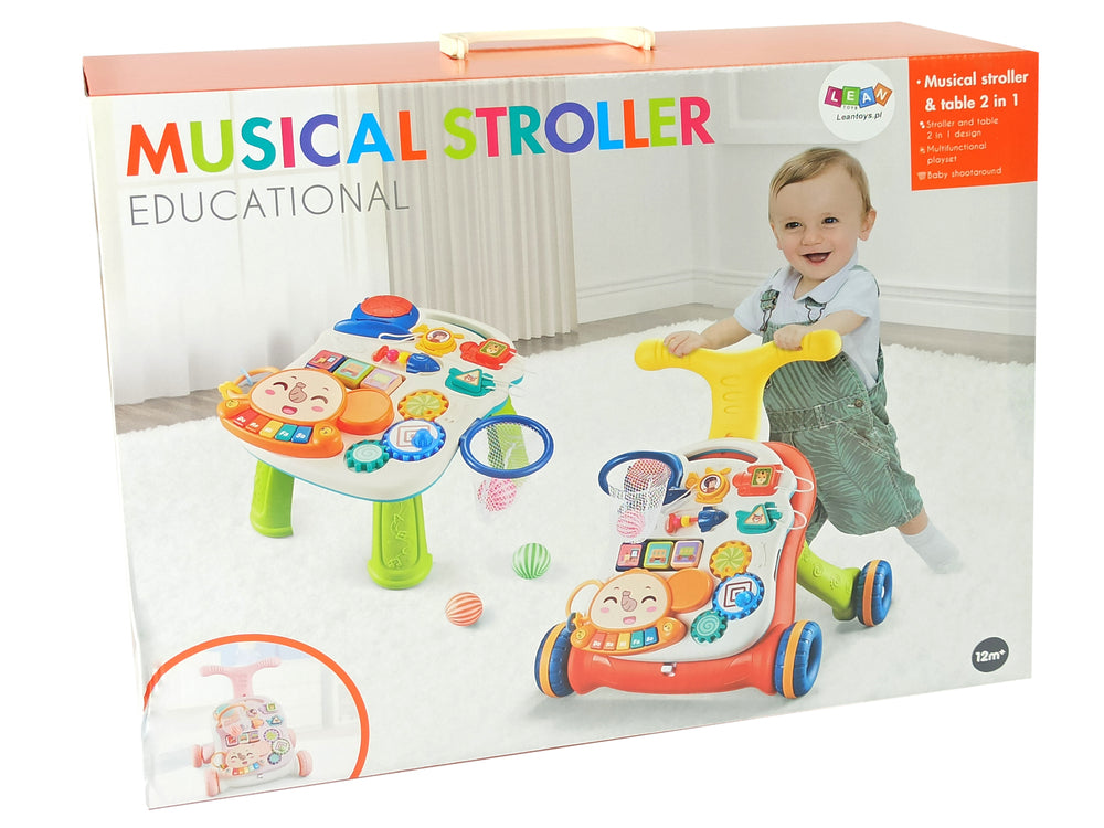 Interactive Pusher Walker Table 2in1 Pink