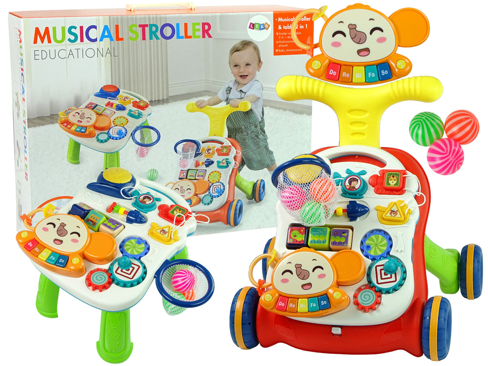 Interactive Baby Walker 2-in-1 Table Red