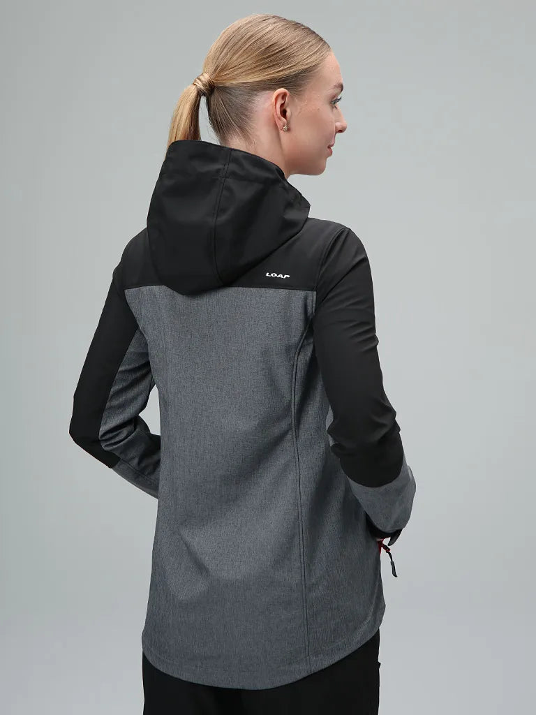 Damen Softshelljacke Loap Ladana Gry-Blk Grau L