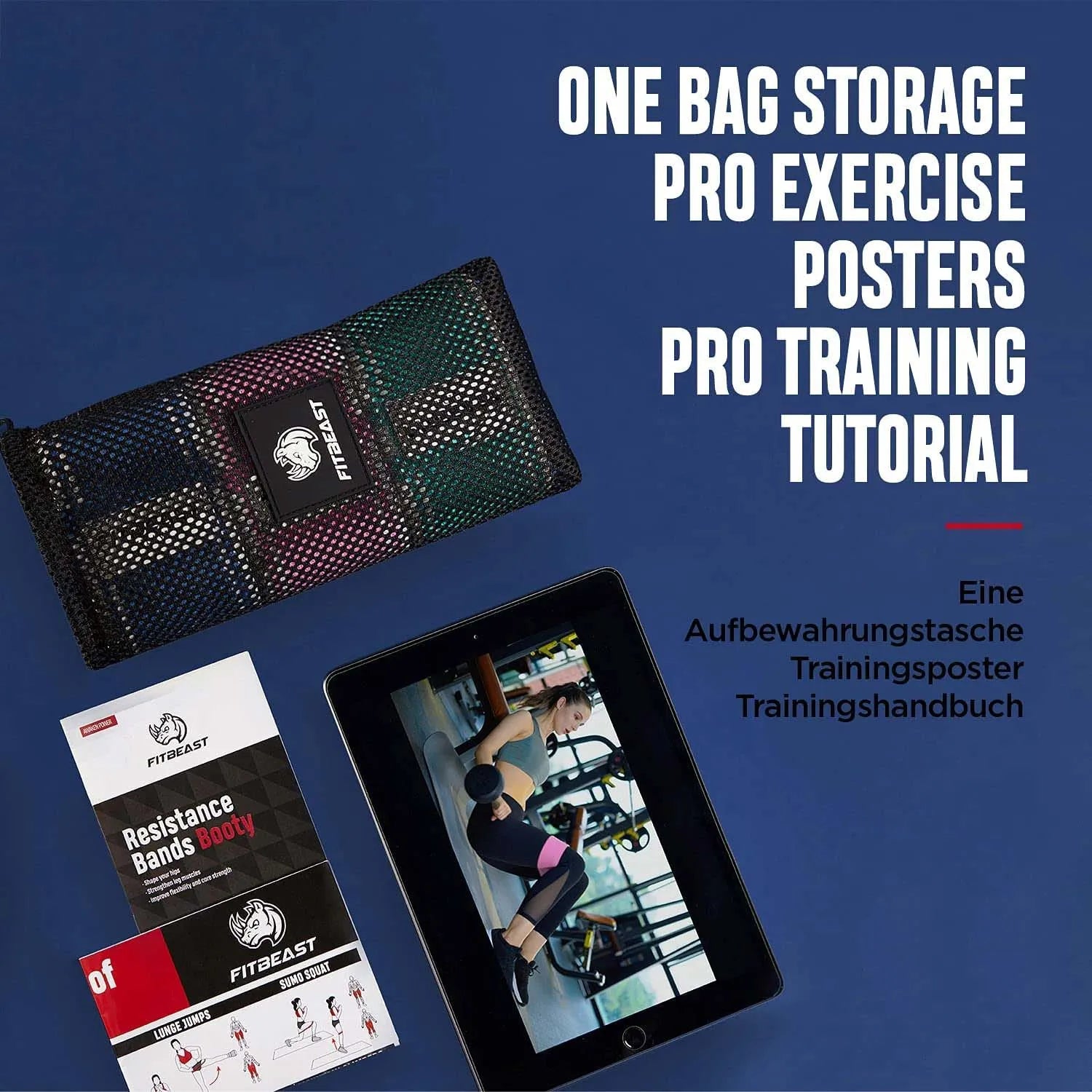 3 db-os fitness gumiból álló fitbeast keverék készlet