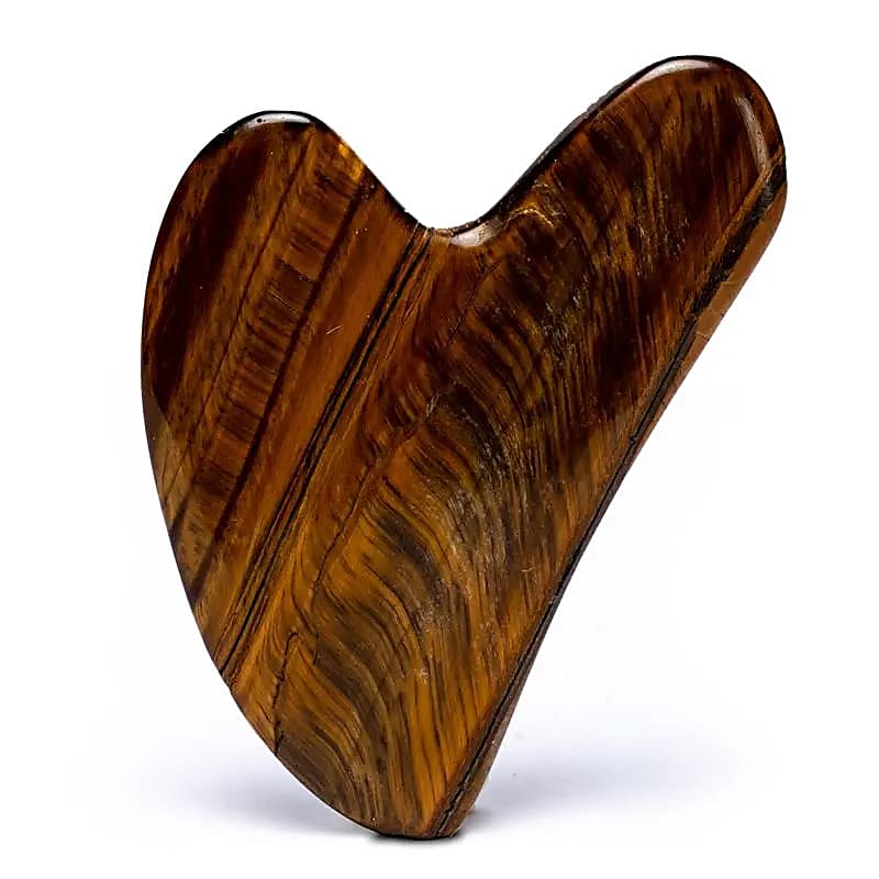 Masážny kameň Gua Sha Tiger Eye -- sada 2 ks - 45 G; 8 cm