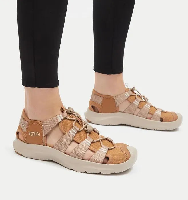 Sandalias de mujer Keen wmns seanik h2 chipmunk/cornstalk marrón 38.5