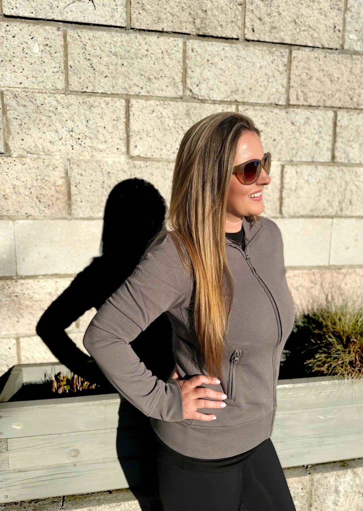 Women's Sweatshirt Promodoro Jacket Stand-up Collar Grey