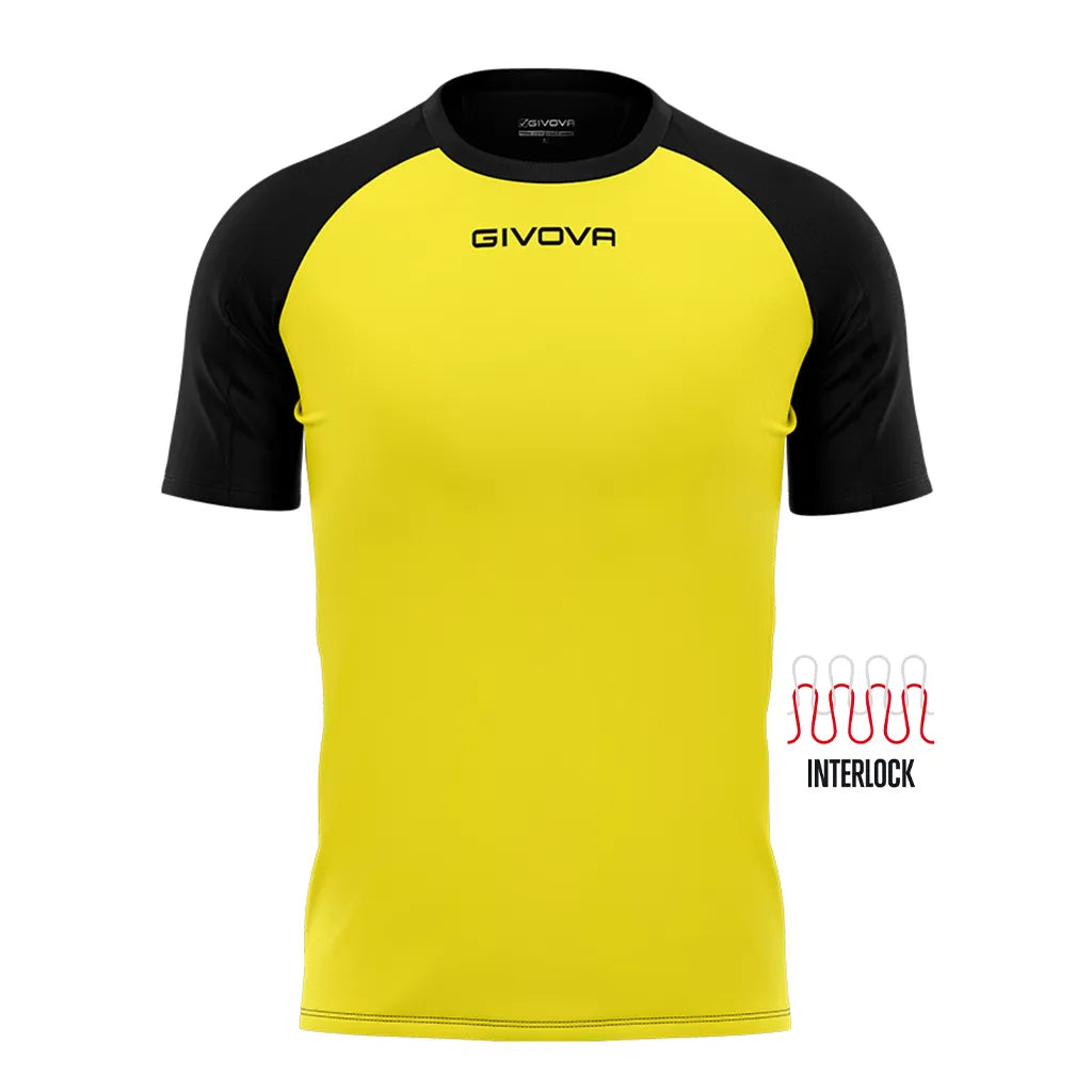 Tricou sport Givova Capo Galben-negru Galben