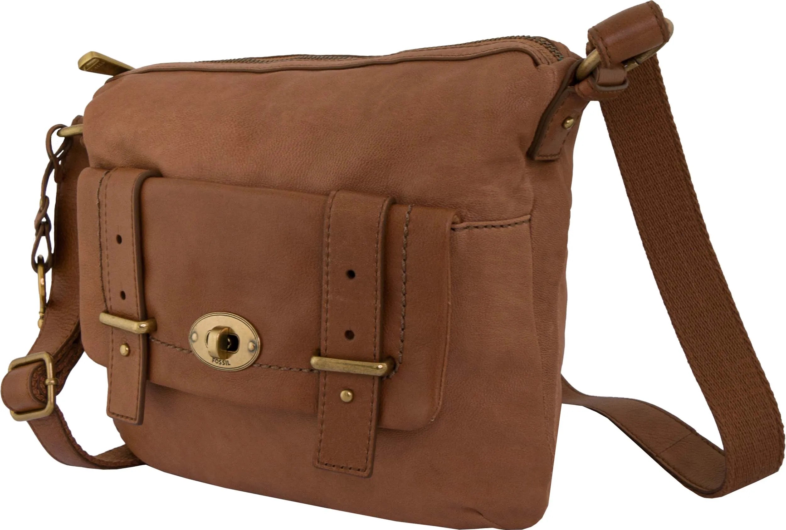 Kabelka fossil wmns taška přes rameno mason top zip camel brown