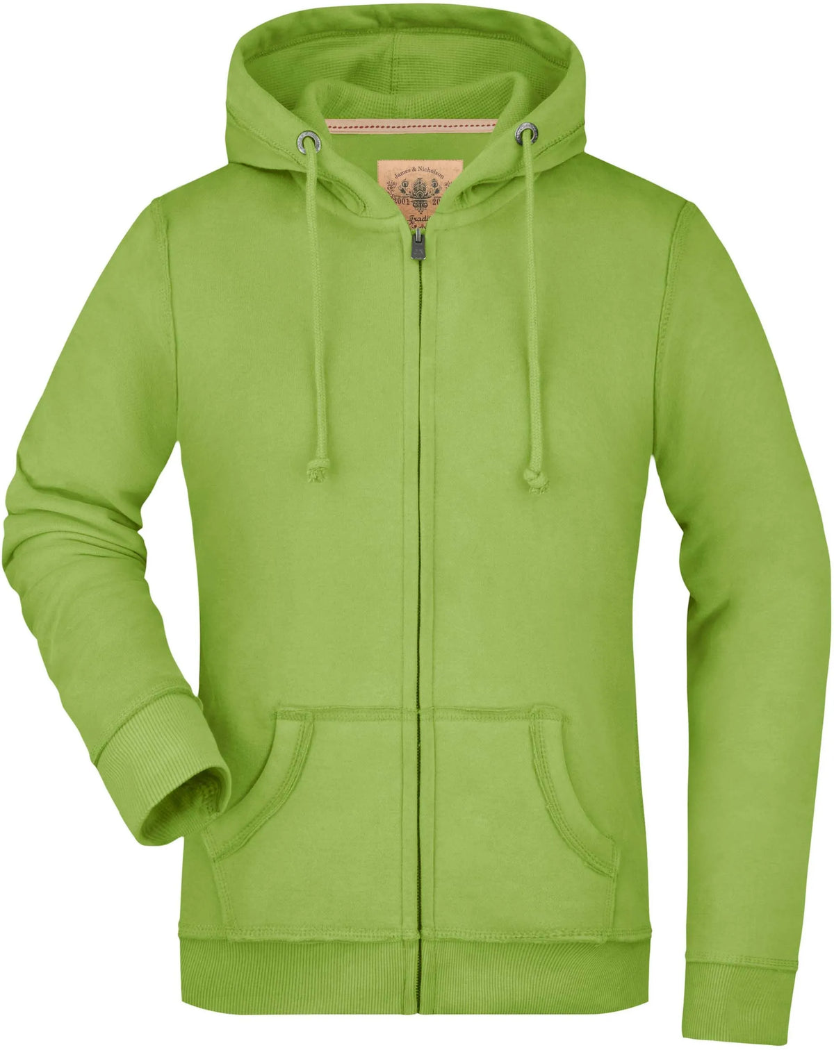 Moletom feminino James & Nicholson Vintage com capuz verde
