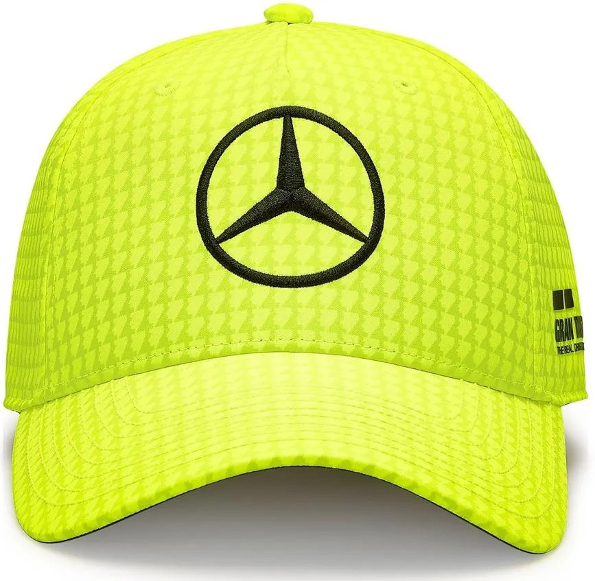 Mercedes unissex mapa f1 lh col driver bb boné amarelo neon