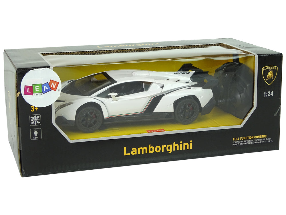 Sports Car R/c 1:24 Lamborghini Veneno White 2.4 G Lights