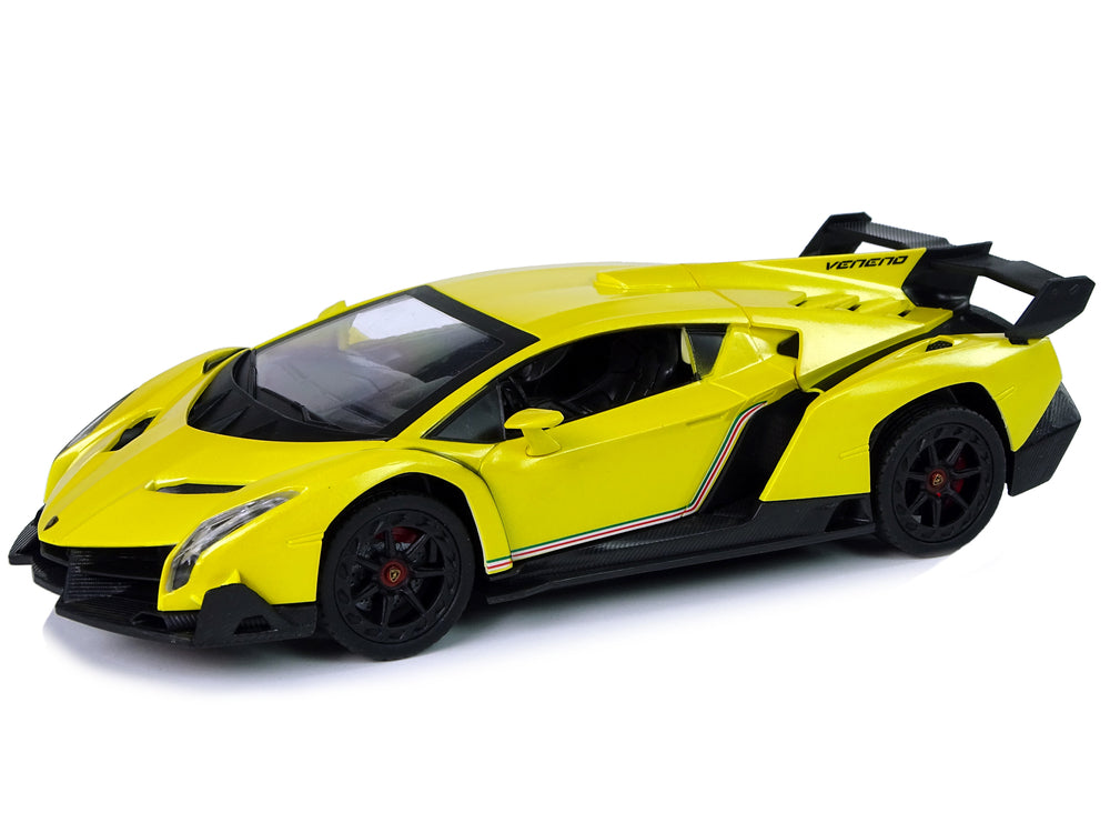 Remote Controlled Lamborghini Veneno Yellow 2.4 G Pilot Steering Wheel Sound Lights