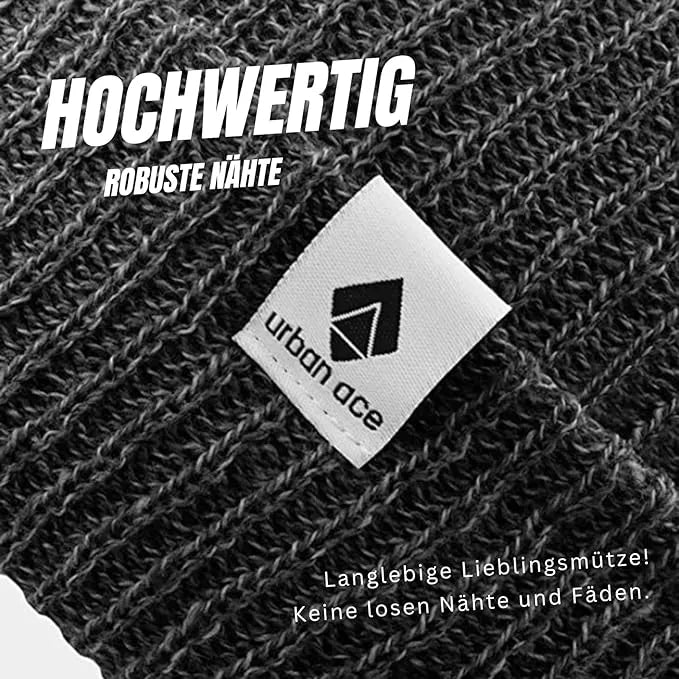 Gorros De Invierno Urban Ace Unisex Crew Gorros Negro Negro