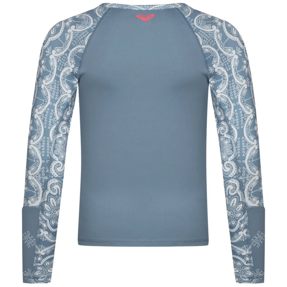 Roxy jr aloha ls páistí uv cosanta t-léine gorm 128