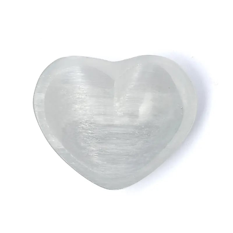 Herzförmige Schale aus Selenit – ±11 x 3,5 cm