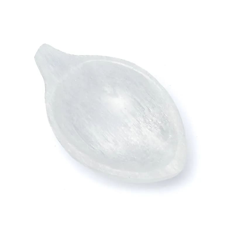 Selenit-Blattschale – ±10 x 7 x 2,5 cm