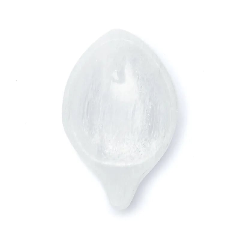 Selenit-Blattschale – ±10 x 7 x 2,5 cm