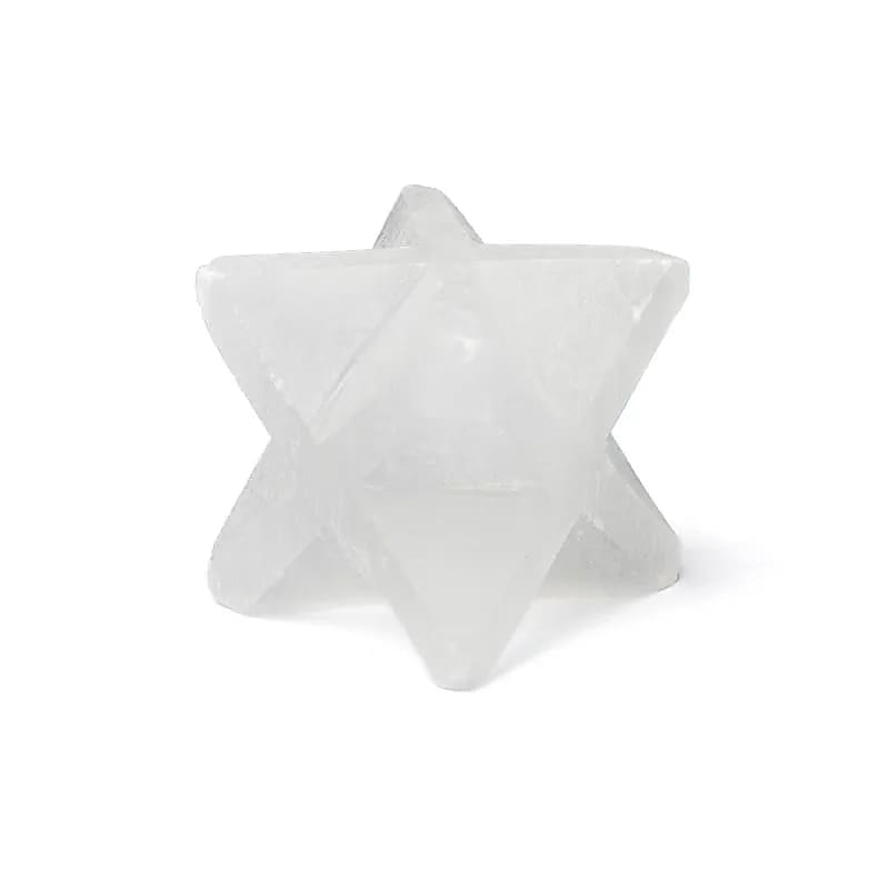 Selenit Merkaba --sæt af 2 stk - 4x4 Cm; 140 G