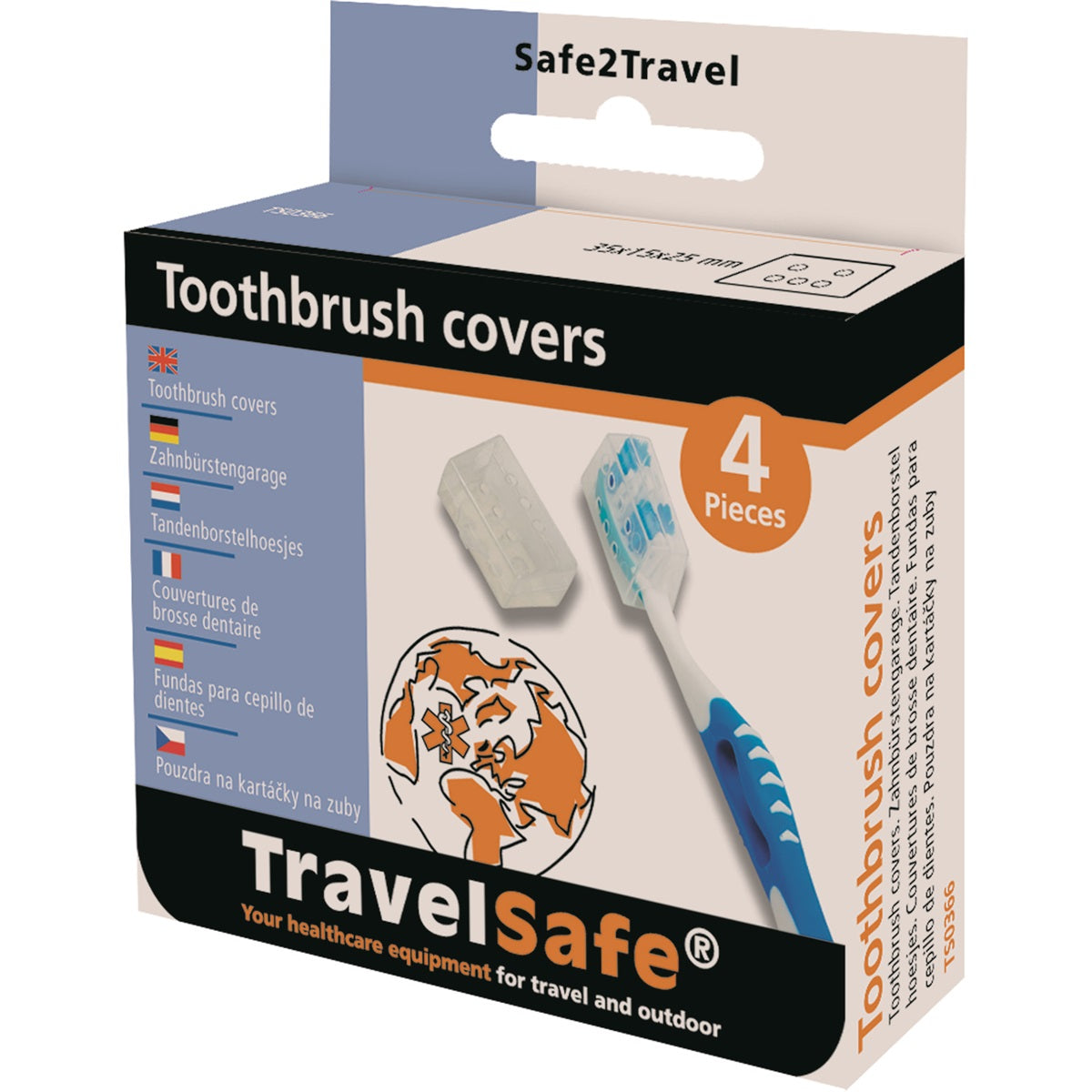 Travelsafe etui na szczoteczki do zębów (4 sztuki)