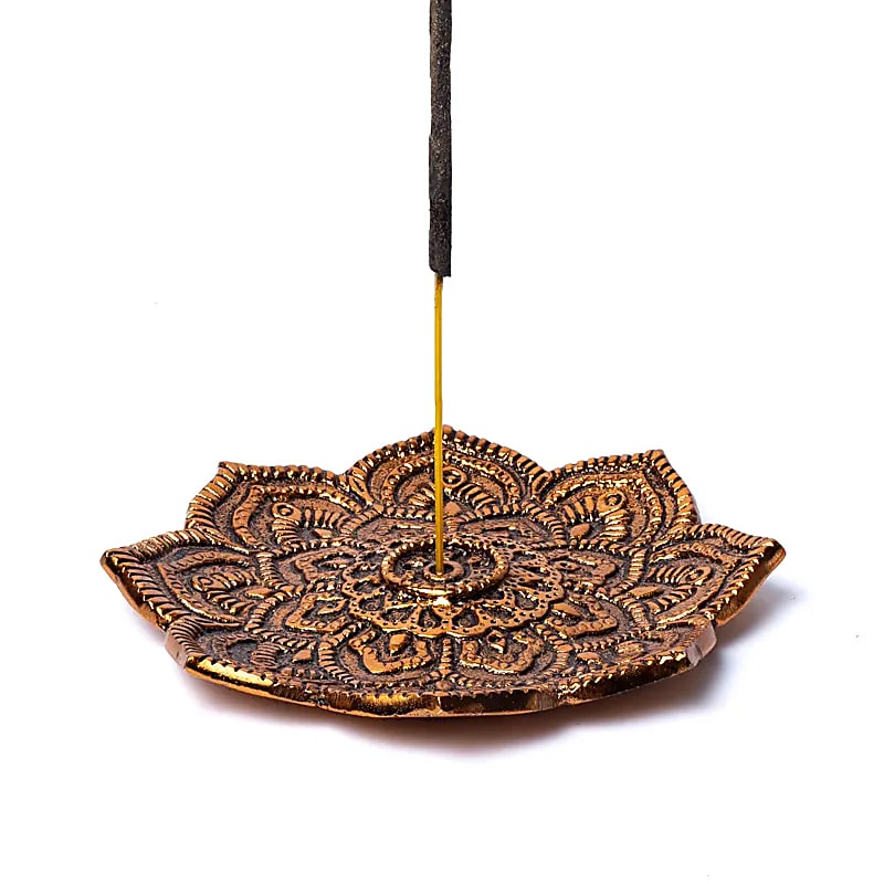 Porta-incienso Loto con acabado en cobre - 10 cm Paquete de 3 piezas