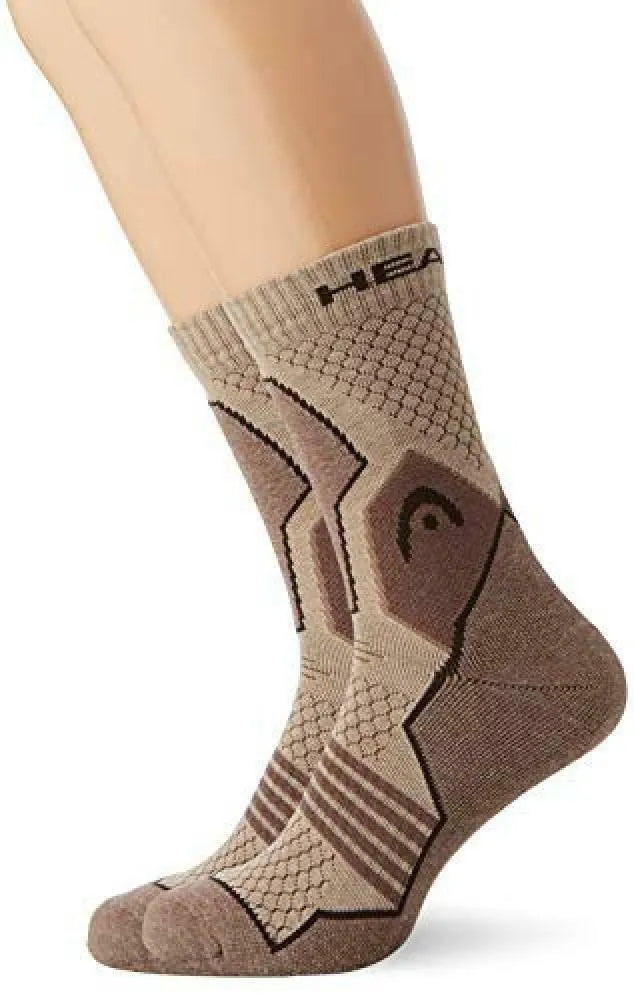 Chaussettes Head Hiking Crew 2p Light Brown Melange Brown 35-38