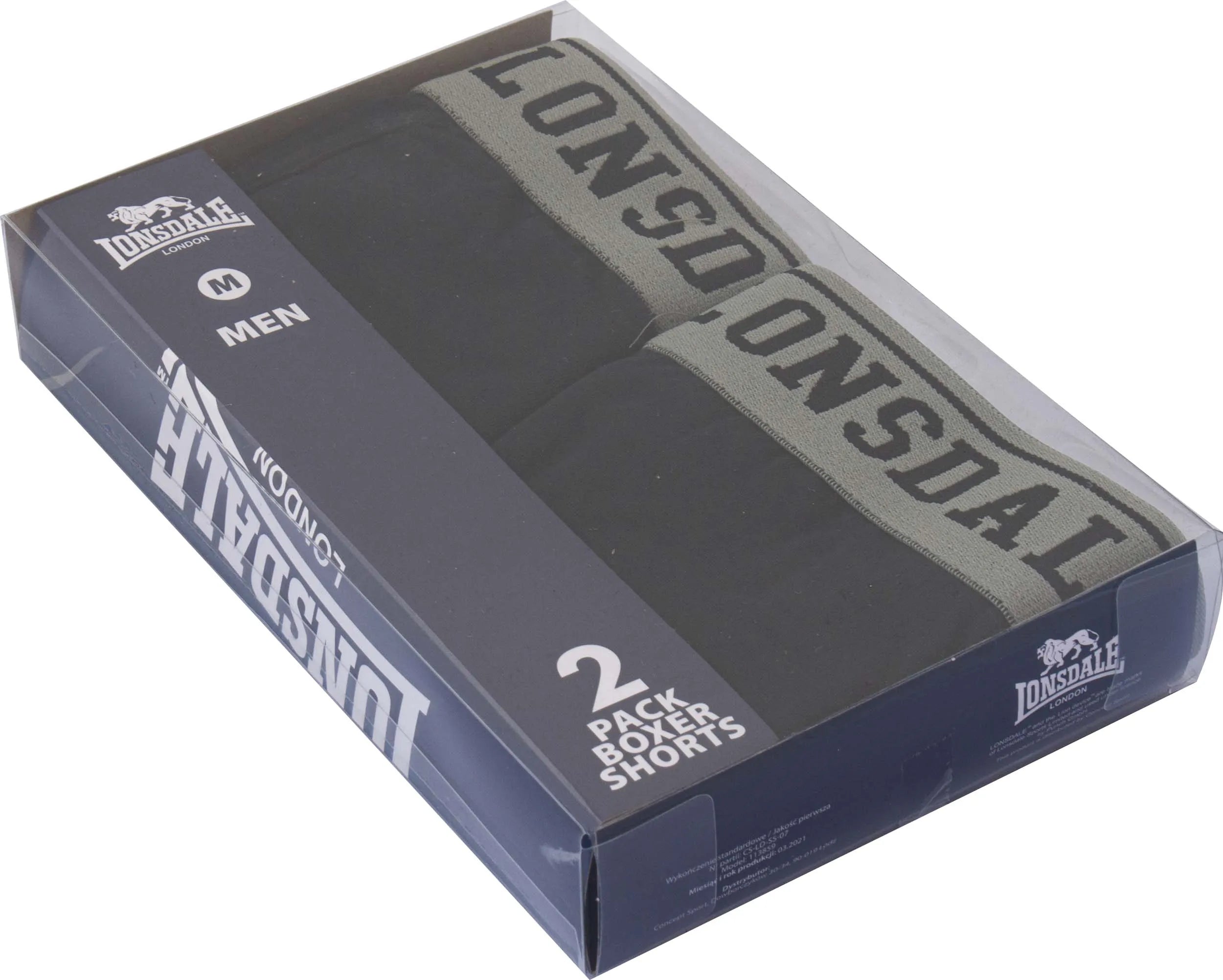 Lonsdale Oxfordshire 2-pack herreboksere sort