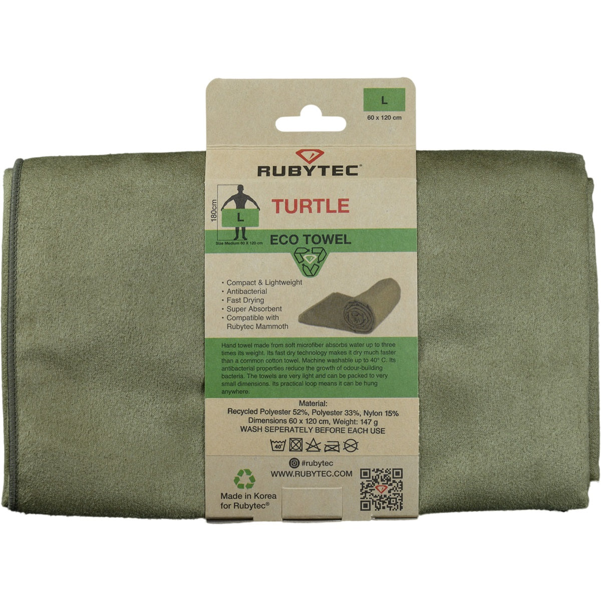 Rubytec Turtle Eco Towel Green L