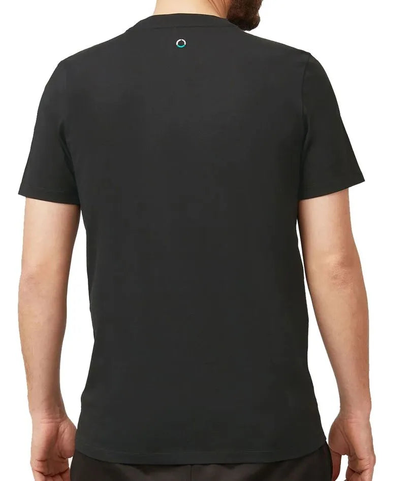 Koszulka T-shirt męska Mercedes F1 Fw z małym logo, czarna
