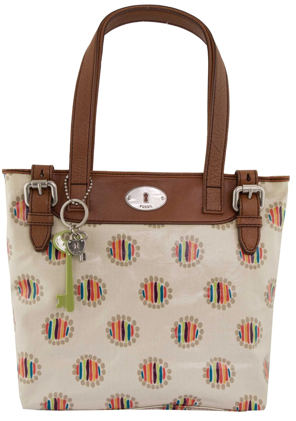 Дамска чанта Fossil Wmns Shoulderbag Key-per Shopper Dot Cream