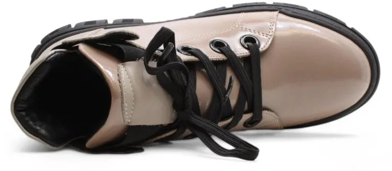 Sapatos femininos de couro nell 157 bege 39