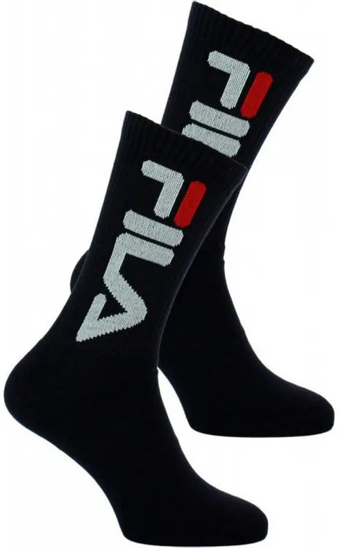 Dwupak skarpet unisex Fila Tennis, czarny, 35-38