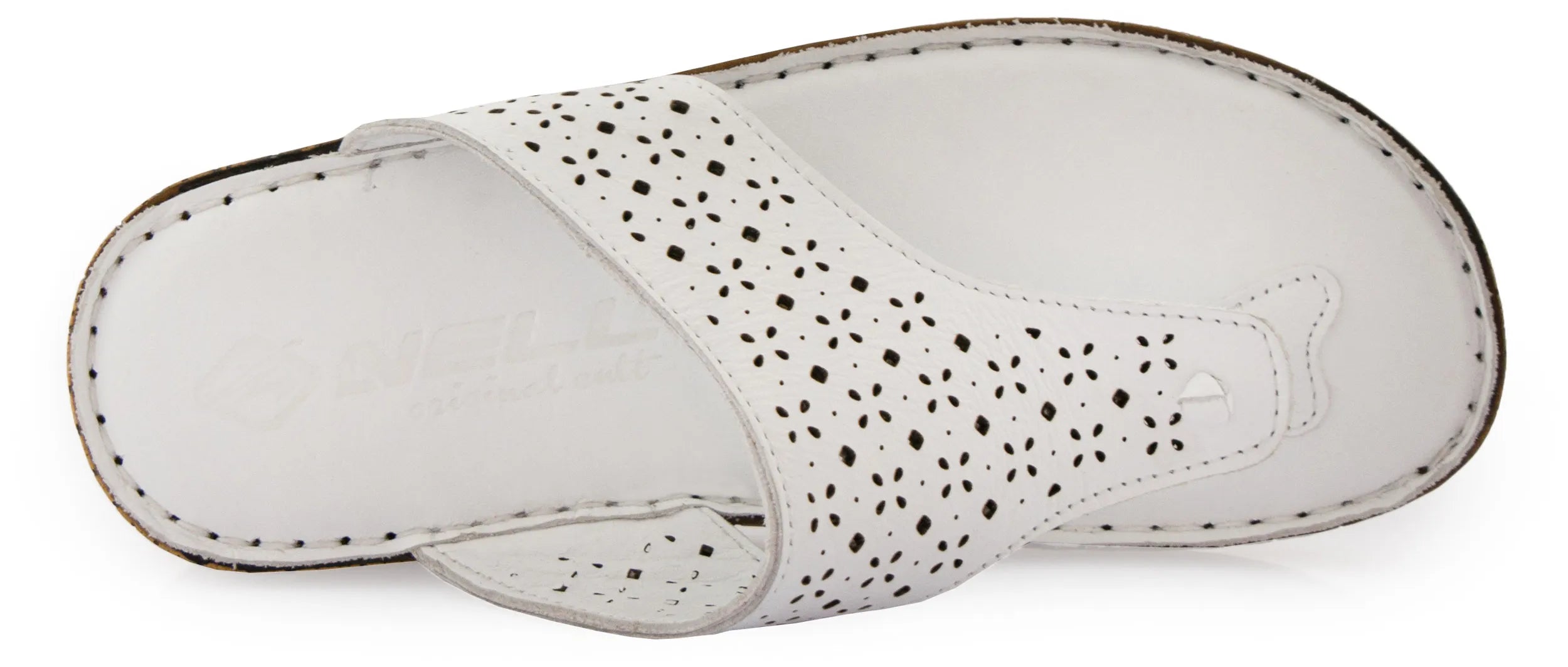 Leren damesslippers nell teenslippers wit 37