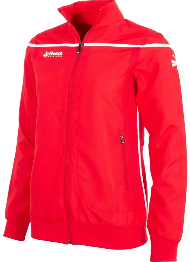 Dames reece varsityjack rood-wit rood m